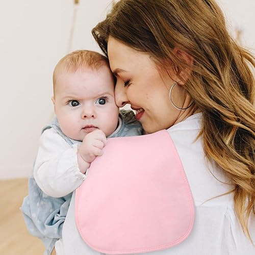 Ultra-Soft Cotton Burping Clothes - Large, Absorbent, Waterproof Baby Burp Cloths in Cute Unisex Designs 5 Pack (pink01) - Jamouz