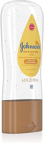 Johnson's Baby Oil Gel, Moisturizing Baby Massage Mineral Oil Enriched with Shea & Cocoa Butter, Dry Skin Relief for Babies, Kids & Adults, Nourishing & Gentle on Delicate Skin, 6.5 fl. oz - Jamouz