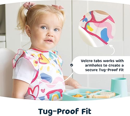 Tiny Twinkle Mess Proof Baby Bib - Waterproof Toddler and Baby Apron Bib - Machine Washable - PFAS and BPA Free - Jamouz