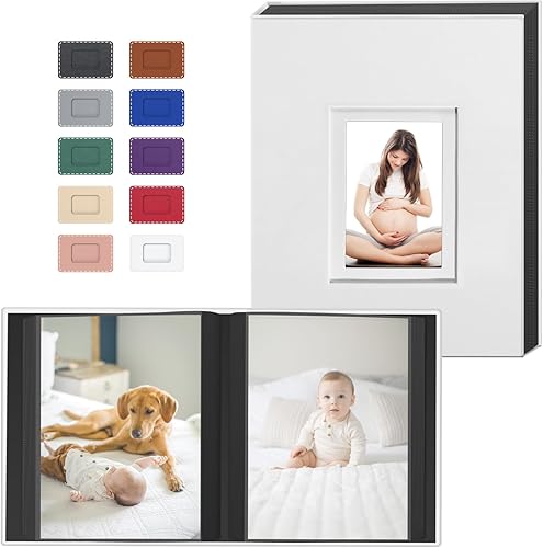 Popotop Photo Album 4x6 300 Pockets with Leather Hardcover Cover, Small Photo Album Holder Book with 50Pcs Pages for Family Travel Wedding Baby Gifts - Jamouz