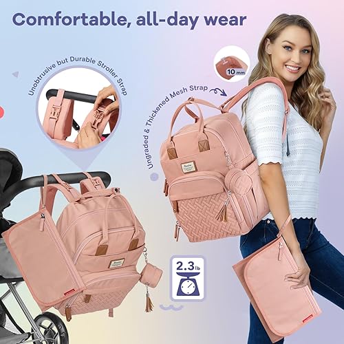 RUVALINO Diaper Bag Backpack, Multifunction Travel Pack Maternity Baby Changing Bags, Large Capacity, Waterproof, Black - Jamouz