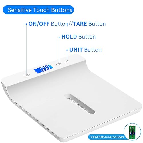 Baby Scale, Digital Infant Scale, Multi-Function Digital Scale for Pets, Toddler Scale with Measure Babies Weight and Height Tray, Precision Digital Puppy Scale with kg/lb/oz, Holding Function - Jamouz