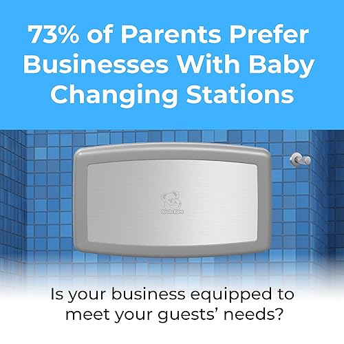 Koala Kare Surface-Mounted Horizontal Baby Changing Station with Stainless Steel Veneer, Model KB300-01SS (Grey) - Jamouz