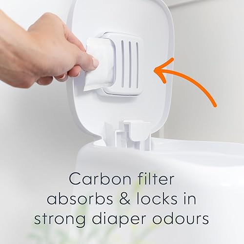 Playtex Diaper Genie Complete Pail with Built-In Odor Controlling Antimicrobial, Includes Pail & 1 Refill, White , 8.36 Pound - Jamouz