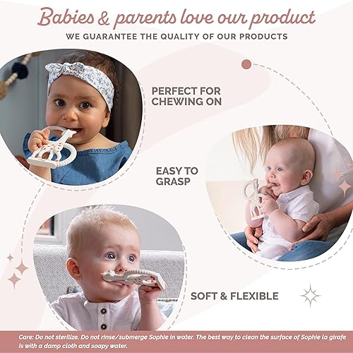 Sophie la girafe | Teething Ring | Made from Natural Rubber | Designed for Teething Babies | Awaken All 5 Senses | Easy to Clean - Jamouz
