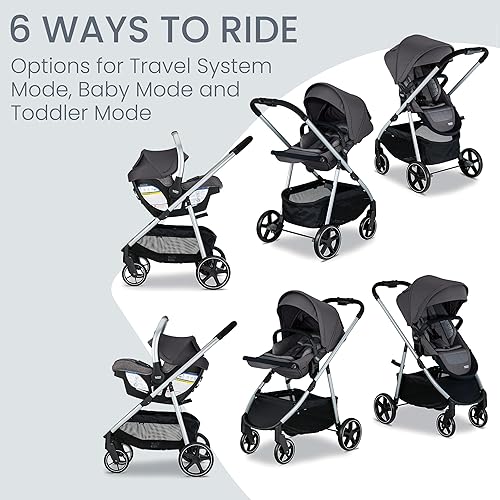 Britax Willow Grove SC Baby Travel System, Infant Car Seat and Stroller Combo with Alpine Base, ClickTight Technology, SafeWash, Pindot Stone - Jamouz
