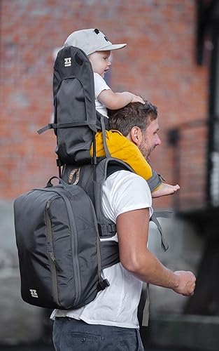 MiniMeis G4 Backpack, Grey-Melange - 28L - Compatible with MiniMeis G4 Child Shoulder Carrier - Jamouz