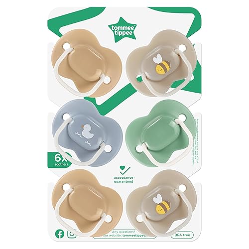 Tommee Tippee Fun Pacifier, 18-36 Months, 6 Pack with a Symmetrical, BPA Free Silicone Nipple - Jamouz