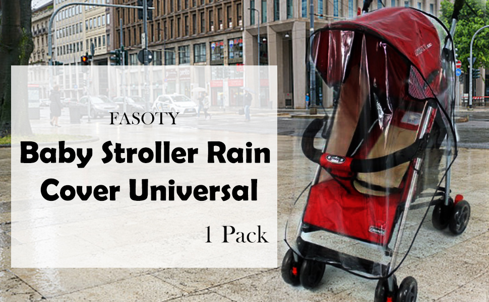 Universal Clear Waterproof Rain Cover Wind Shield Fit Most Strollers Pushchairs