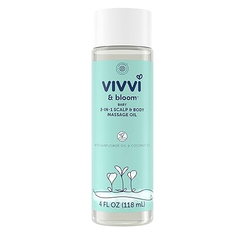 VIVVI & BLOOM Gentle 2-in-1 Baby Scalp & Body Massage Oil, Fast Absorbing Formula Ideal to Moisturize, for Massage to Remove Dry Flakes on Scalp, Hypoallergenic, 4 fl. Oz - Jamouz