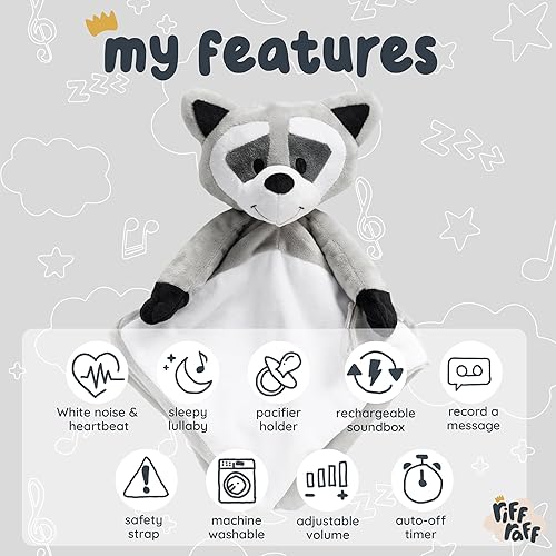 Riff Raff Bunny Sleep-Soother Unique Lullaby, Heartbeat & White Noise Plush, Washable, Portable, Perfect Sleep Aid - Jamouz