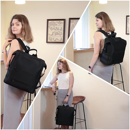 Diaper Bag Backpack,Large Neoprene Baby Bag for Boys Girls with 15 Diaper Bag Organizer,2 Insulated Pockets,Changing Pad,Stroller Straps,Black - Jamouz