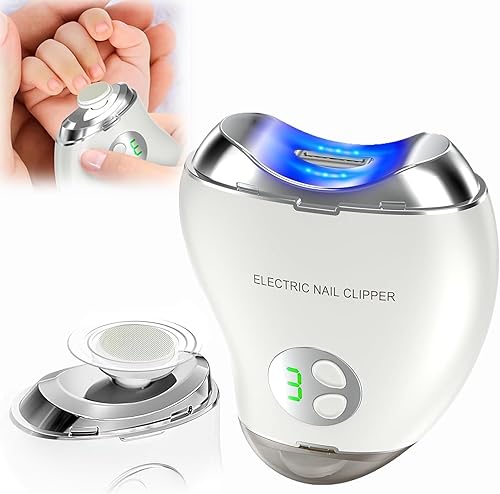 3 in 1 Electric Polishing Automatic Nail Clippers for Adults Seniors, 2025 New Electric Nail Clippers for Fingers and Toes, USB Rechargeable Electric Nail File Kit 3 Speeds(White, Mango) - Jamouz