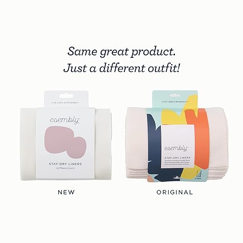 Esembly Stay-Dry and Nighttime Essentials Bundle | Stay-Dry Fleece Diaper Liners (12-Pack) and Overnighters (4-Pack) - Jamouz