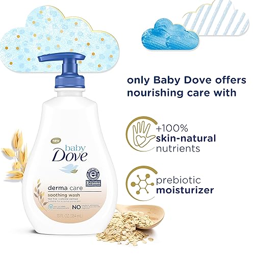 Baby Dove Derma Care Soothing Wash Skin Care with Colloidal Oatmeal Suitable for eczema prone skin 13 oz - Jamouz