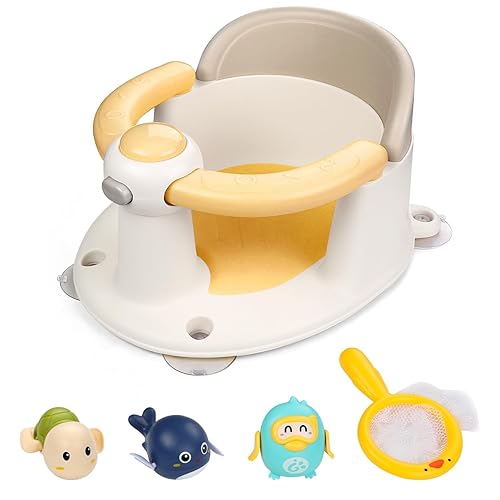 Baby Bath Seat for Babies 6 Months & Up,Infant Bathtub Chair with Suction Cup,Non-Slip,Safe Infant and Toddler Bath Seat for Sitting Up,Baby Bath tub Seat(Pink) - Jamouz
