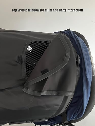 Universal Stroller Sun Shade Cover Stroller Canopy Awning for Pushchair Pram Baby Buggy Parasol Sun Umbrella with Pockets Mesh Window Adjustable Retractable - Jamouz