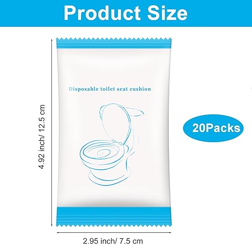 20 Pack Disposable Toilet Seat Cover Waterproof Non-Woven Fabric, Disposable Toilet Seat Covers for Travel, Disposable Seat Covers for Outing Hotel Hospital Public Toilet (Individual Package) - Jamouz