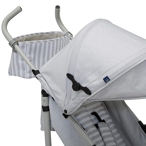 babyGap Classic Stroller - Lightweight Stroller with Recline, Compact Fold & Removable Parent Organizer - Made with Sustainable Materials, Grey Stripes - Jamouz