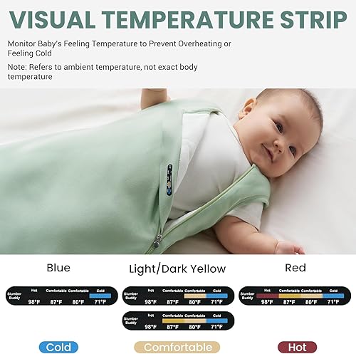 Baby Bamboo Viscose Sleep Sack, 70% Rayon Made from Bamboo 30% Cotton 1.0 TOG Months Toddler Infant - Jamouz