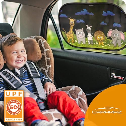 Car Window Shade for Baby with Certified UV-Protection 2 Pack - 20'x12' - Jamouz