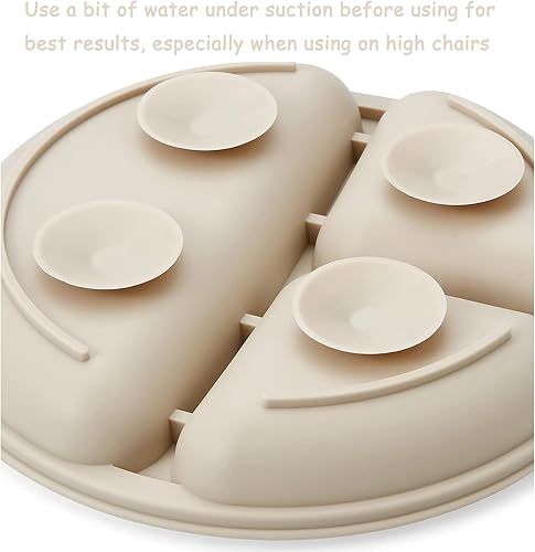 PandaEar Divided Unbreakable Silicone Baby and Toddler Plates - 3 Pack - Non-Slip - Dishwasher and Microwave Safe - Silicone (Blue Green Brown) - Jamouz