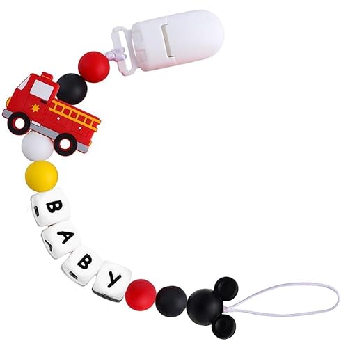 Personalized Pacifier Clip with Name for Boys Custom Stroller Clip Silicone Pacifier Chain Holder Clips - Jamouz