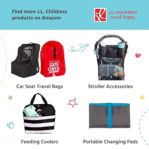 J.L. Childress Stroller Travel Bag for Single & Double Strollers - Durable and Protective Stroller Bag - Carry Handles and Detachable Padded Shoulder Strap - Black - Jamouz