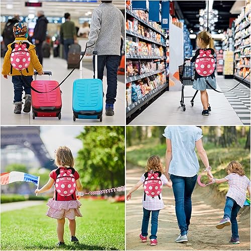 CZSYZCZS Toddlers Leash + Anti Lost Wrist Link Child Kids Safety Harness Kids Walking Wristband Assistant Strap Belt (pink) - Jamouz