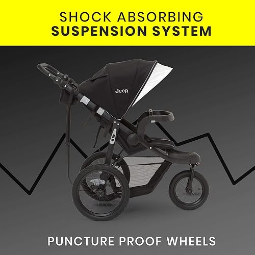 Jeep Hydro Sport Plus Jogger by Delta Children, Includes Car Seat Adapter, Black, Neoprene, Leather - Jamouz
