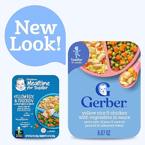 Gerber Mealtime for Toddler Mashed Potatoes & Gravy with Roasted Chicken & Carrots, 6.6 Ounce (Pack of 8) - Jamouz