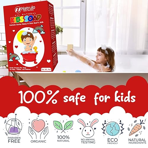 Cactus Honey & Oats Goats Milk Kids Soap, 4oz Wash Bar – Natural Oatmeal Soaps for Kids - Jamouz