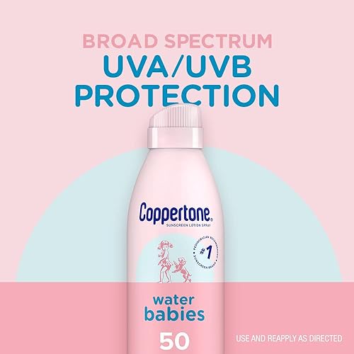 Coppertone WaterBabies Baby Sunscreen Spray SPF 50, Spray On Sunscreen for Babies, Water Resistant, Pediatrician Recommended, 6 Oz, Pack of 3 - Jamouz