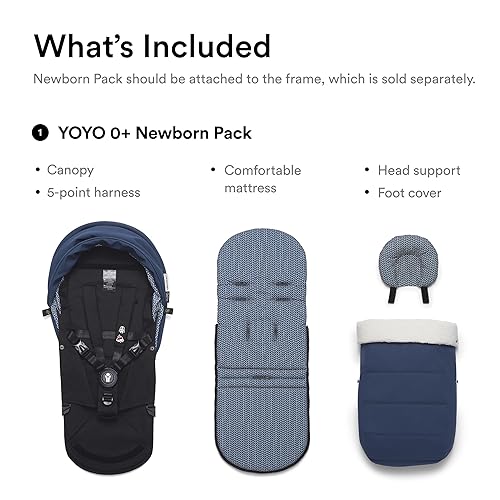 Stokke YOYO 0+ Newborn Pack, Taupe - Includes Mattress, Extendable Canopy & Five-Point Harness - Requires YOYO3 Frame (Sold Separately) - Jamouz