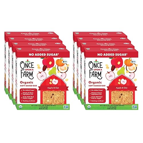 Once Upon a Farm Organic Soft Baked Kids' Bars, Mixed Berry | 8 Boxes, 32 Total Bars - Jamouz