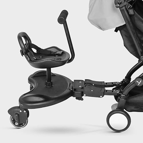 Universal 2-in-1 Stroller Board with Detachable Seat,Buggy Board Suitable for 2 to 6 Years 25 Kg Maximum Load,Toddler Stroller Attachment Step Stand Ride-On Pedal - Jamouz