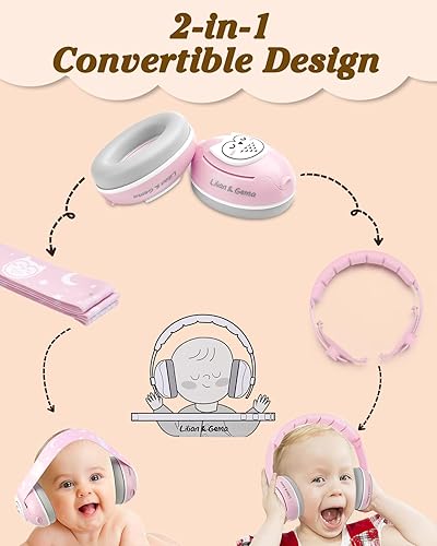 Lilian&Gema 2-in-1 Baby Ear Muffs Noise Protection, Noise Cancelling Headphones for Baby & Toddler up to 4 Years - Jamouz