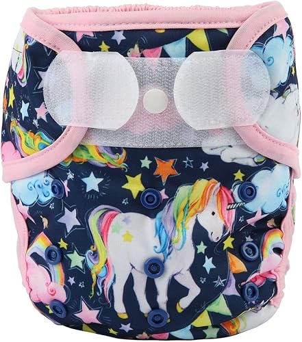 Baby Cloth Diaper Cover Nappy Hook and Loop Double Gusset 6.6lbs to 33lbs (Rabbits Wolves) - Jamouz