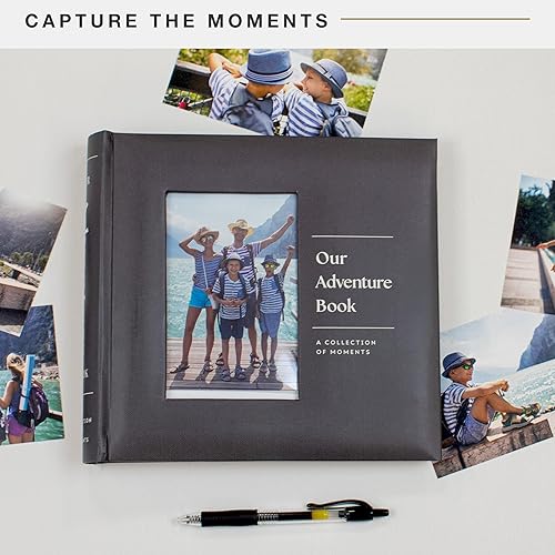 MCS 200-Pocket Fabric Baby 4x6 Photo Album with Writing Space, 8.5 x 8.5 Inches, Baby Pink - Jamouz