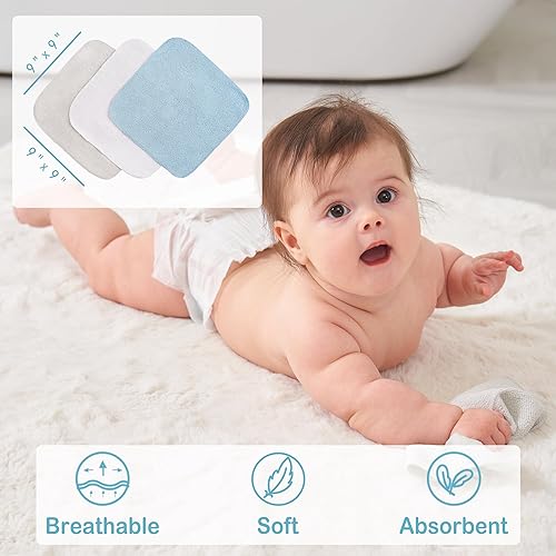 Viviland Baby Towels and Washcloths, Soft Absorbent Pink Baby Bath Towel Set, Elephant Hooded Towels with 5 Infant Face Washcloths (6 Pieces) - Jamouz