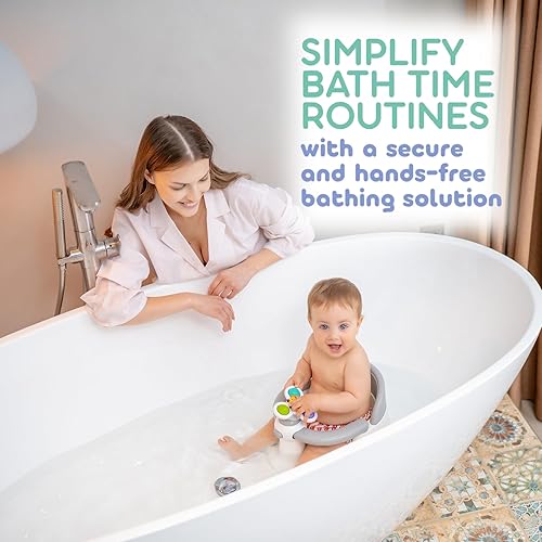 BEBELEH™ Baby Bath Seat for Babies 6 Months & Up - Safe Infant and Toddler Baby Bathtub Seat for Sitting Up - Baby Bath Tub Baby Tub Seat for Shower (Gray) - Jamouz