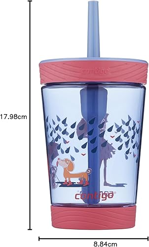 Contigo Kids Spill-Proof 14oz Tumbler with Straw and BPA-Free Plastic, Fits Most Cup Holders and Dishwasher Safe, 2-Pack Strawberry Cream & Blue Raspberry - Jamouz