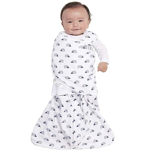 HALO 100% Cotton Sleepsack Swaddle, 3-Way Adjustable Wearable Blanket, TOG 1.5, Baby Blue, Newborn, 0-3 Months - Jamouz