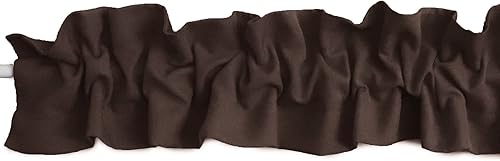 Solid Poplin Sleeve Topper Window Valance Top Bottom Ruffle Home Décor Bedroom Nursery Kitchen Window (58' Wide x 5' Tall, White) - Jamouz