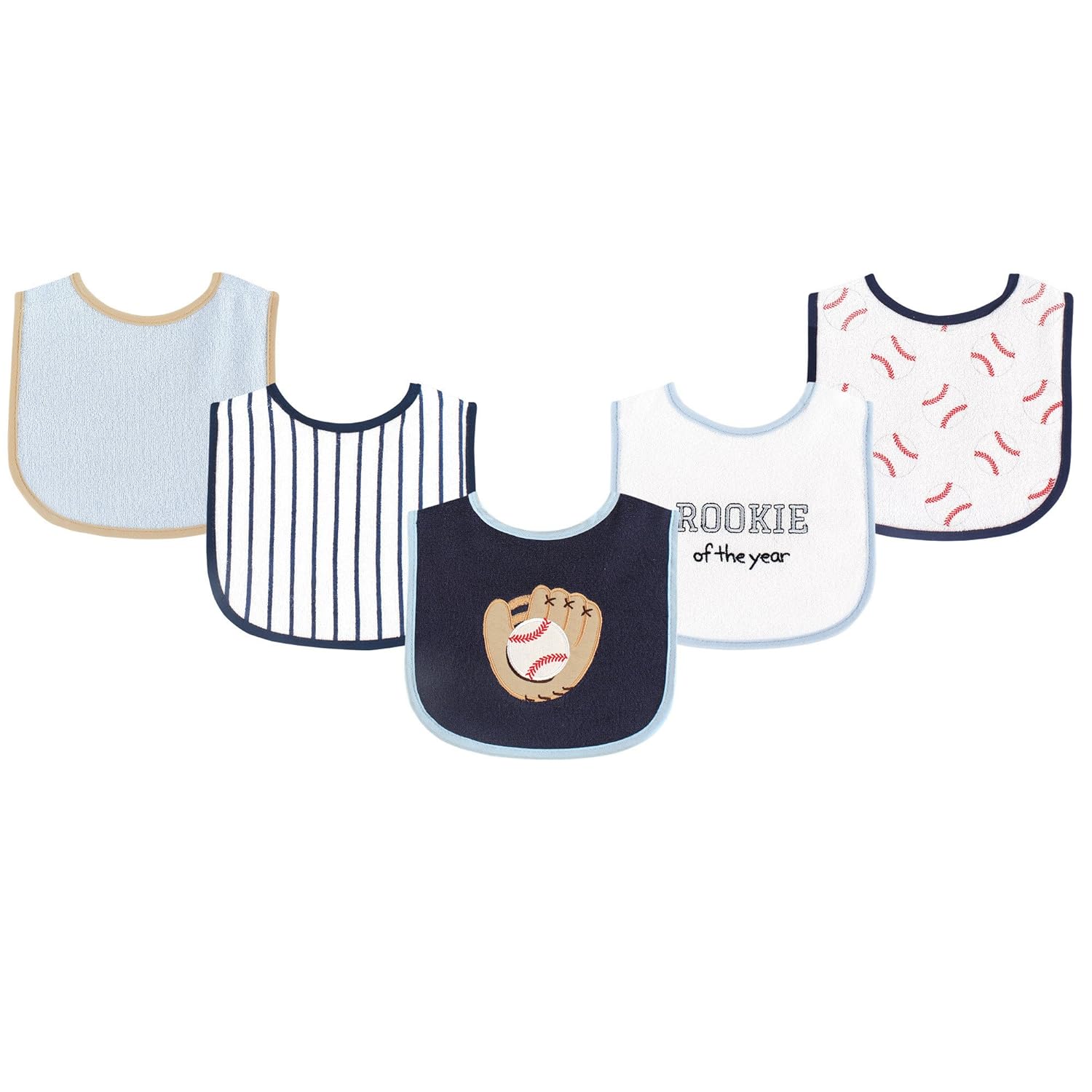 Luvable Friends Unisex Baby Cotton Terry Drooler Bibs with PEVA Back, Princess, One Size - Jamouz