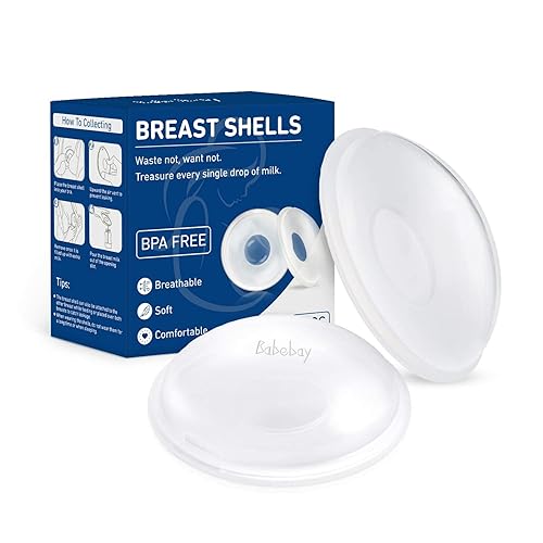 Babebay Breast Shells, Milk Collectors for Breastfeeding, Protect Sore Nipples, Collect Breastmilk Leaks, Soft Silicone Material, Reusable, 2 PCS - Jamouz