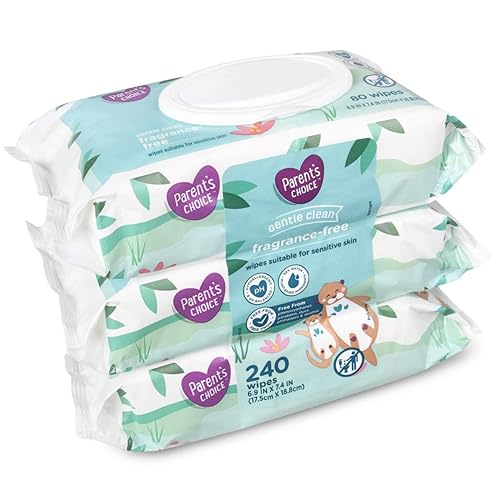 Parents Choice Baby Wipes, Fragrance Free, Quilted Soft, 240ct. - Jamouz