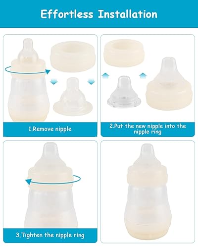 Sippy Cup Nipples for Mam Baby Bottles, Soft 100% Silicone Sippy Spout Nipples, Variable Flow, 6m+, 3 Count - Jamouz
