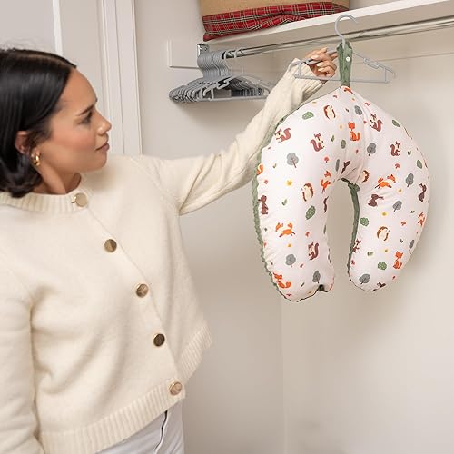 Double-Sided Baby Nursing Pillow Cover Set - 4 Pack - Soft Unisex Breastfeeding Pillow Cover for Girl & Boy with Hanging Loop - Multipurpose Washable Quick-Dry Slipcover Case with Waterproof Liner - Jamouz