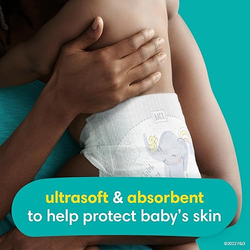 Pampers Swaddlers Diapers Preemie - Size P1, 27 Count, Ultra Soft Disposable Baby Diapers (Pack of 4) - Jamouz